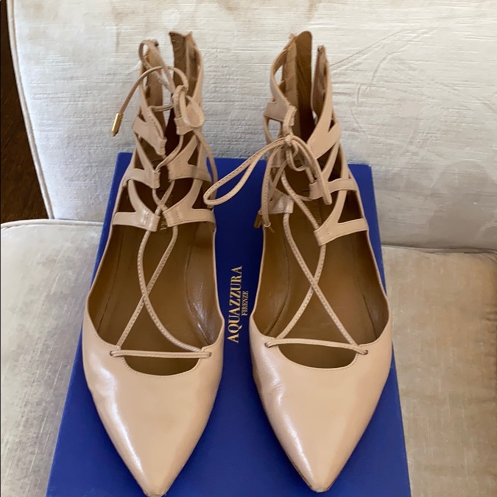 Aquazzura flat nude shoes